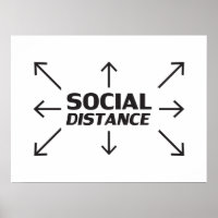 Social Distance modern typography and arrows funny