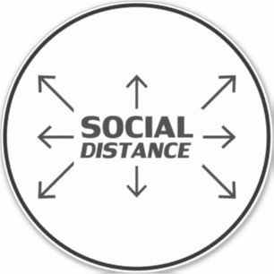 Social Distance modern typography circle sign