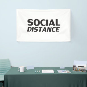 Social Distance modern typography white black Banner