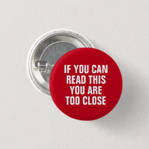 Social Distance Red 3 Cm Round Badge