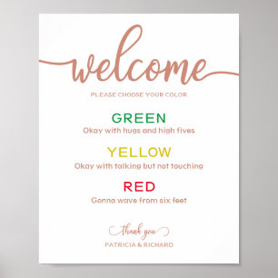 Social Distance Wristband Colour Code Wedding Sign