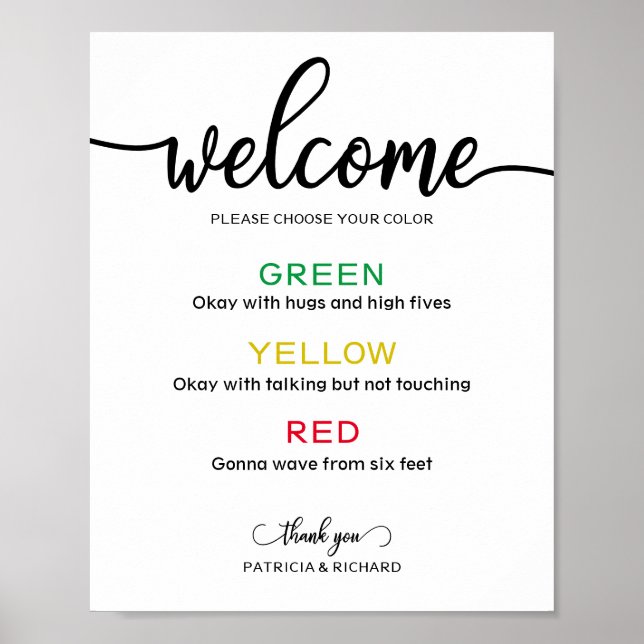 Social Distance Wristband Wedding Sign (Front)