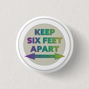 Social Distancing 3 Cm Round Badge