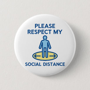 Social Distancing 6 Cm Round Badge