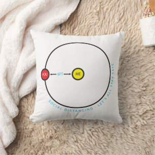 Social Distancing 6 Feet - Stay Safe Coronavirus Cushion