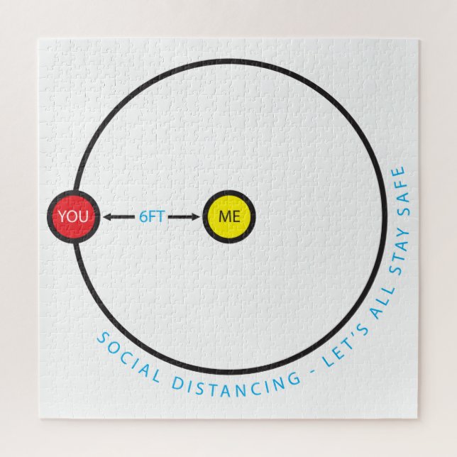 Social Distancing - 6 Six Feet Graphic Stay Safe Jigsaw Puzzle (Vertical)