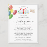 Social Distancing Birthday by Mail Invitation