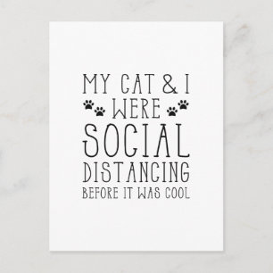 Social Distancing Cat Postcard