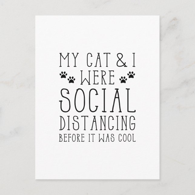 Social Distancing Cat Postcard (Front)