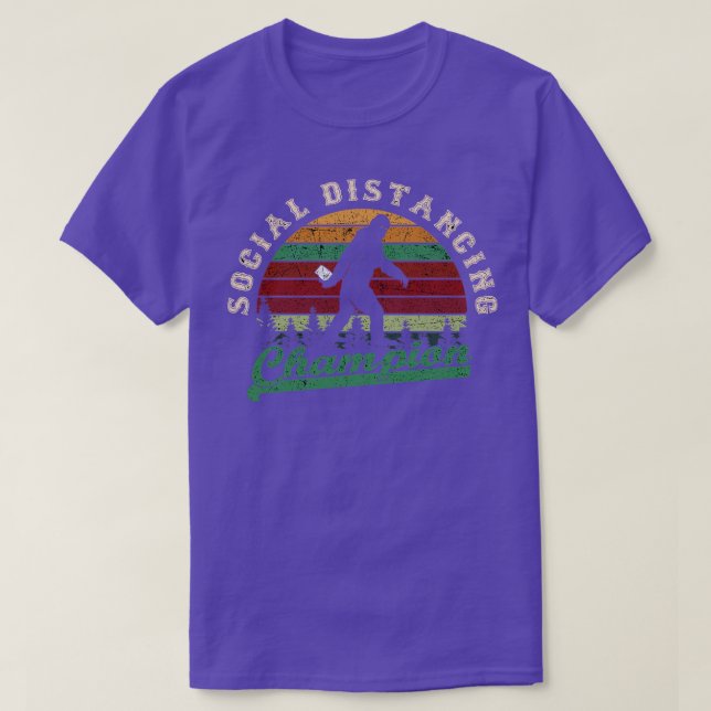 Social Distancing Champion Funny T-Shirt (Design Front)