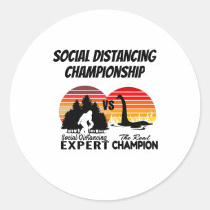 Social Distancing Championship - Yeti Vs Nessi Classic Round Sticker