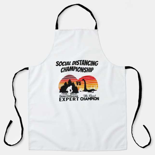 Social Distancing Championship - Yeti Vs Nessie Apron (Front)