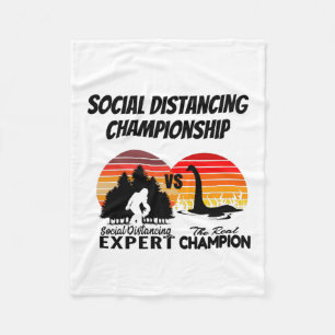 Social Distancing Championship - Yeti Vs Nessie Fleece Blanket