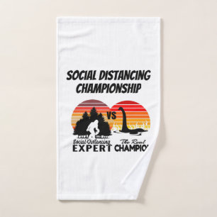 Social Distancing Championship - Yeti Vs Nessie Hand Towel