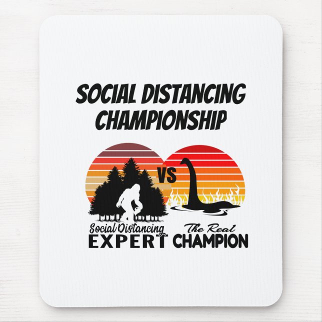Social Distancing Championship - Yeti Vs Nessie Mouse Pad (Front)