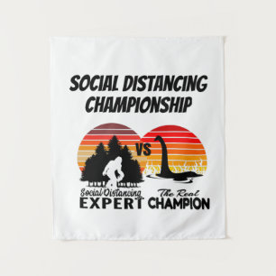 Social Distancing Championship - Yeti Vs Nessie Tapestry