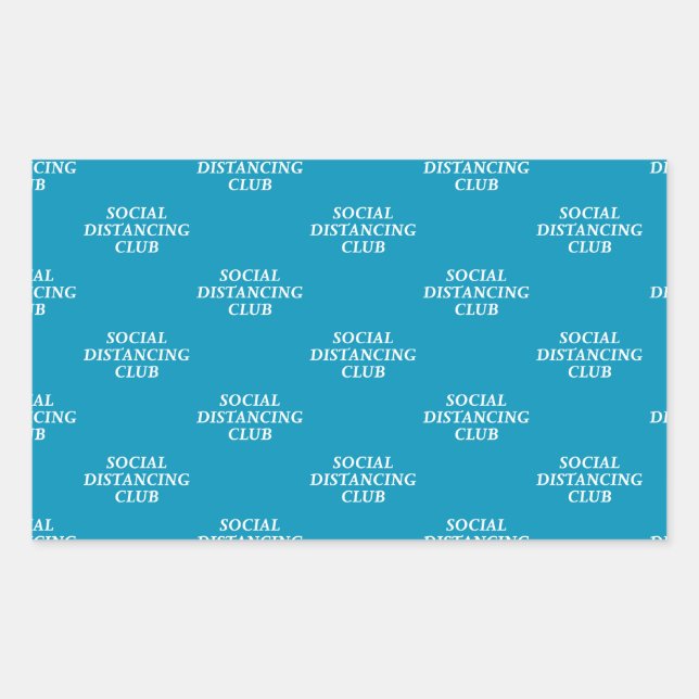 Social Distancing Club Rectangular Sticker (Front)