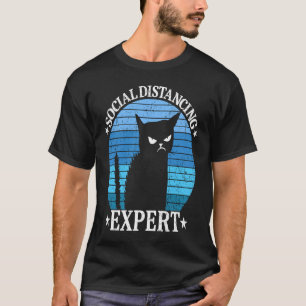 Social Distancing Expert Cat Saying Introvert Ant T-Shirt