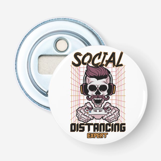 Social distancing expert gaming design bottle opener (Front)