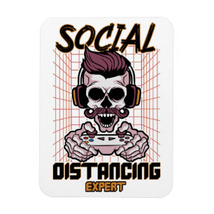 Social distancing expert gaming design magnet