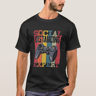 Social Distancing Expert Gaming Video Gamer Boys M T-Shirt