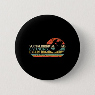 Social Distancing Expert Snowboarding Vintage Snow 6 Cm Round Badge