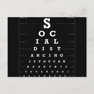 Social Distancing Eye Test dark version Postcard