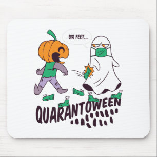 Social Distancing Funny Halloween Cartoon Design Mouse Pad