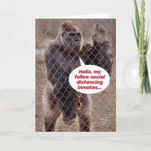 Social Distancing Gorilla Encouragement and Coping Card