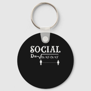 Social Distancing Math Teacher Quarantined Math Key Ring