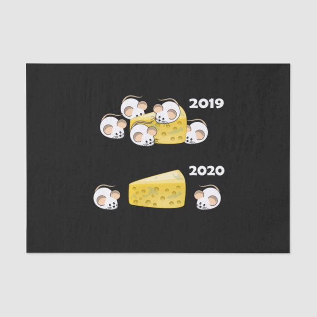 Social Distancing Mouse And Cheese Funny 2020 Long Tissue Paper (Front)