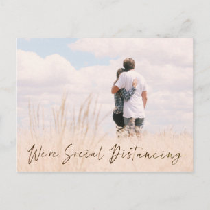 Social Distancing Photo Wedding Date Announcement Postcard