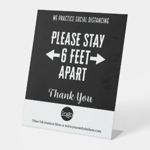 Social Distancing Rules & Regulations Business Pedestal Sign