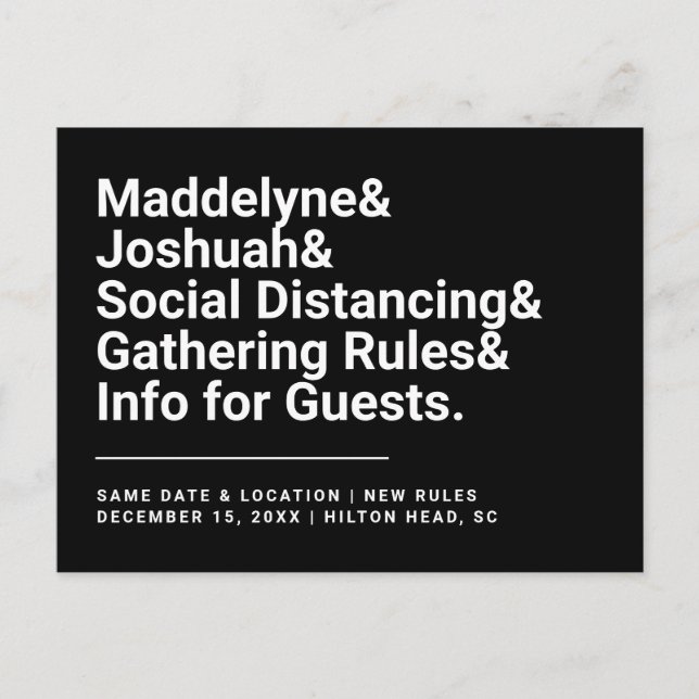 Social Distancing Safety Rules Postcard (Front)