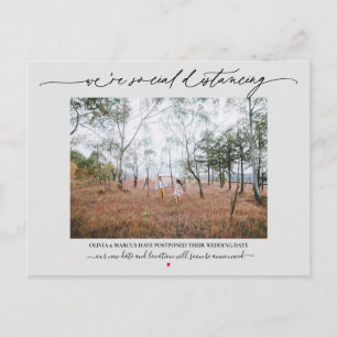 Social Distancing Wedding Postponement Grey Postcard