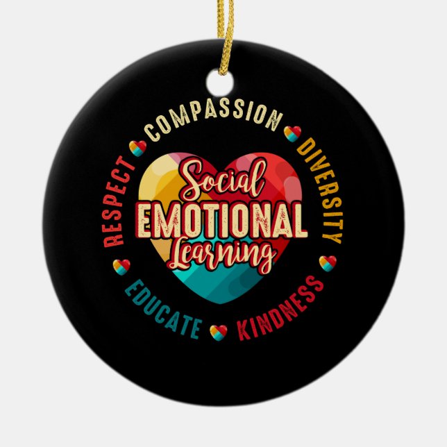 Social Emotional Learning Heart Counsellor Teacher Ceramic Ornament (Front)