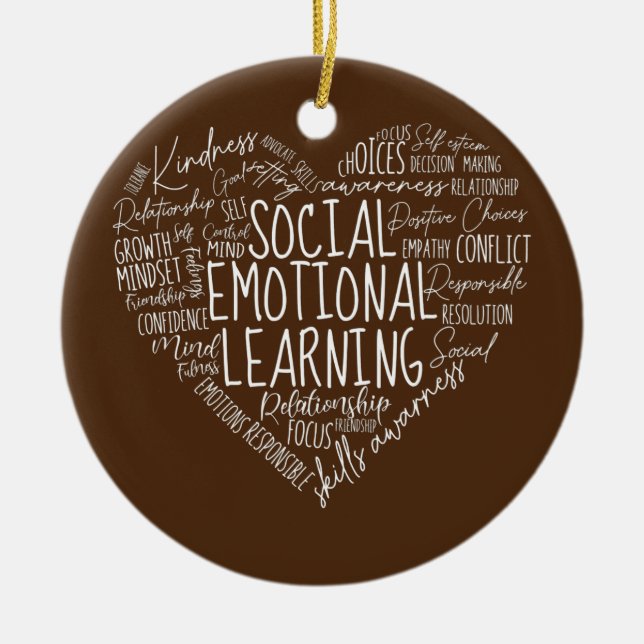Social Emotional Learning Heart Counsellor Teacher Ceramic Ornament (Front)