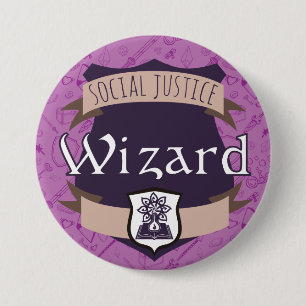 Social Justice Class Button: Wizard 7.5 Cm Round Badge