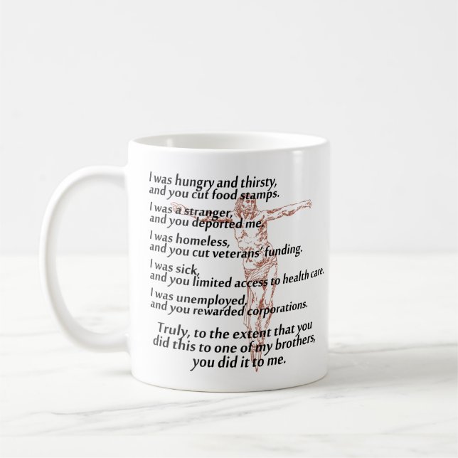 Social Justice Crucifix Coffee Mug (Left)