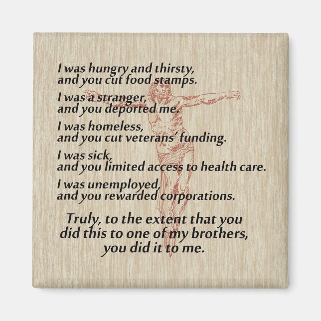 Social Justice Crucifix Magnet (Front)