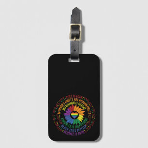 Social Justice Rainbow Colours Word Art  Luggage Tag