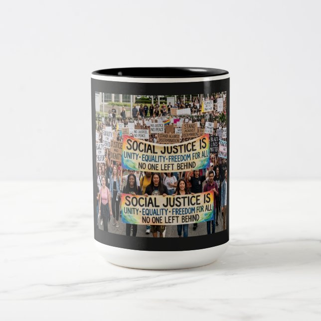 Social Justice Two-Tone Coffee Mug (Center)
