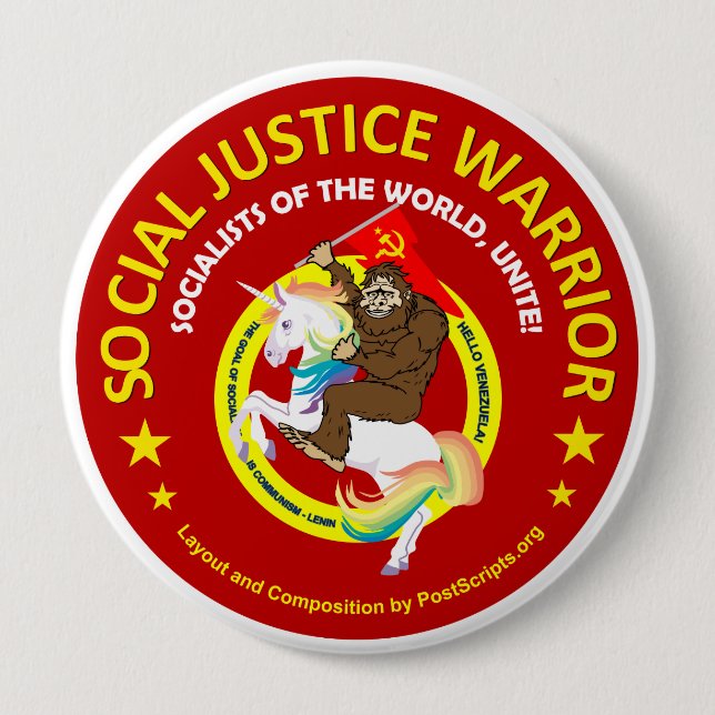 Social Justice Warrior 10 Cm Round Badge (Front)