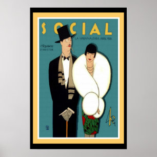 Social La Habana Art Deco Poster 13 x 19