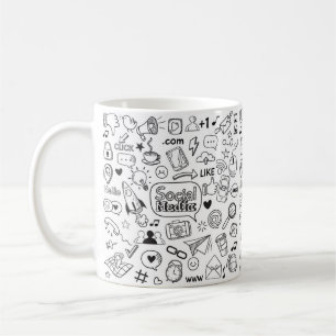 Social Life Doodle Art Coffee Mug