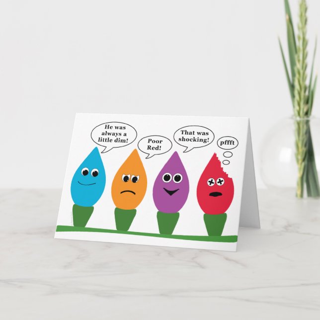 Social Lights Funny Christmas Lights One Dead Bulb Holiday Card (Front)