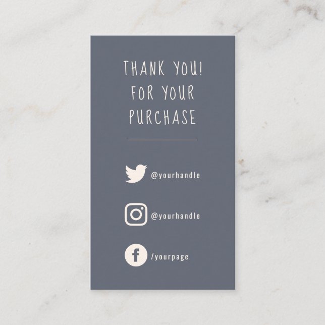 Social Links customer order appreciation Enclosure Card (Front)