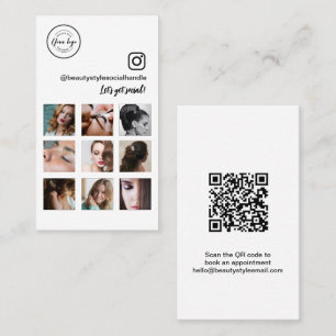 Social Media Beauty Salon Instagram Photos Business Card