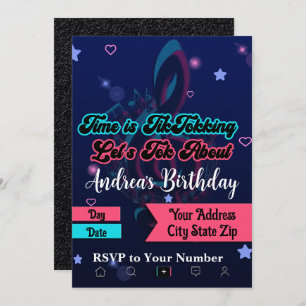 Social Media Birthday Invitation, Teen Music App  Invitation