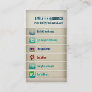 Social media business card Facebook Twitter